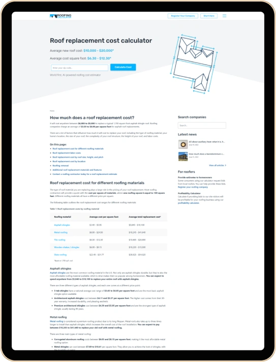 Roofing Calculator